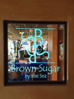 Brown Sugar by the Sea - Newburyport, Massachusetts Edge Lit Acrylic Logo, Illuminated Shelving, and Bar Lap Lighting
